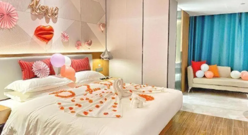 Bed in Borrman Hotel Guigang Pingnan Donghu