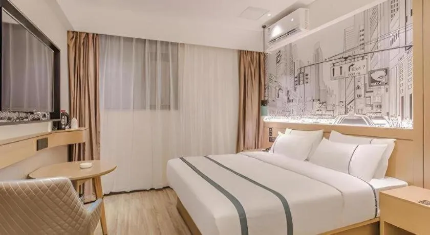 Bed in City Comfort Inn Nanning Exhibition Center Hangyang City Metro Station