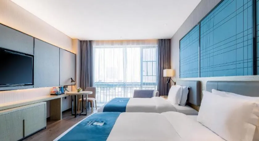 Bed in Echarm Hotel Changsha Yuelu Mountain West Bus Station Metro Station