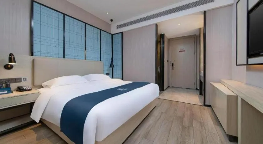 Bed in Echarm Hotel Nanchang Bayi Square Metro Station Wushang MALL