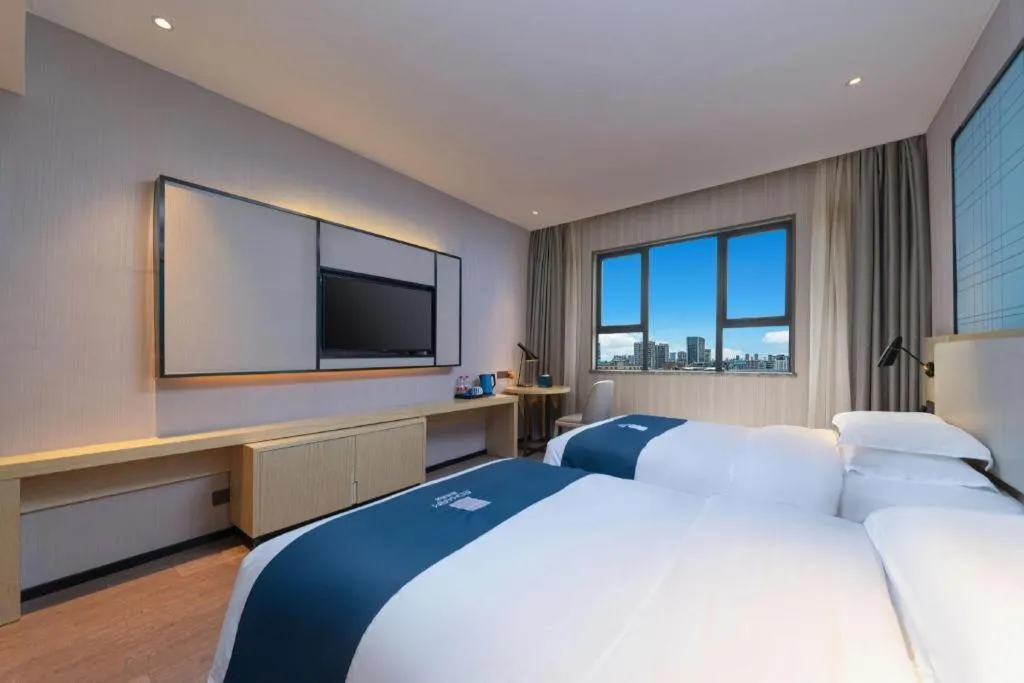 Bed in Echarm Hotel Nanchang Bayi Square Metro Station Wushang MALL