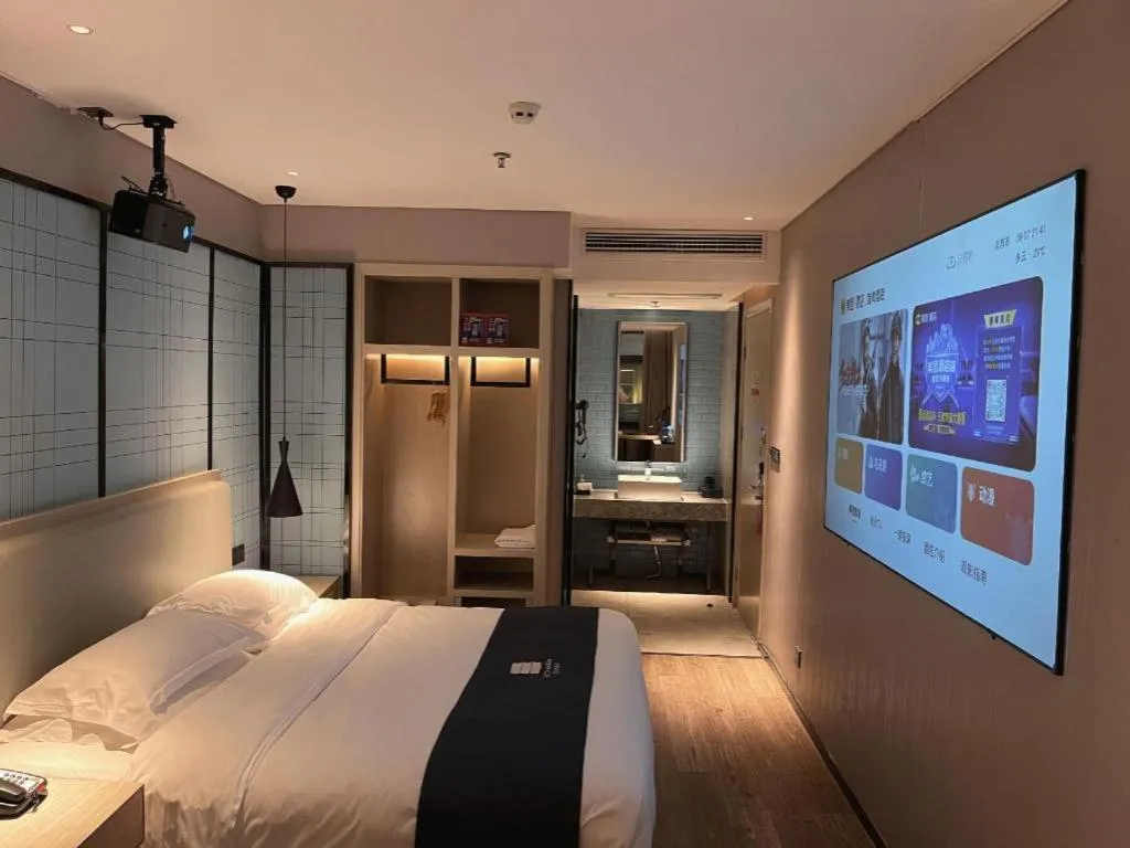 Bed in Echarm Hotel Nanchang Bayi Square Metro Station Wushang MALL