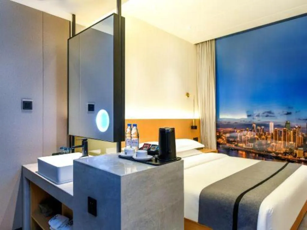 Bed in Borrman Hotel Chongqing Liberation Monument Hongyadong