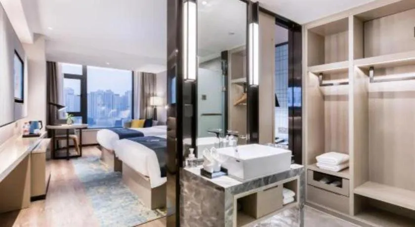 Bed in Echarm Hotel Huzhou Wuyue Plaza Children's Clothing City