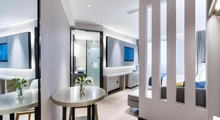 Bed in Echarm Hotel Huzhou Wuyue Plaza Children's Clothing City