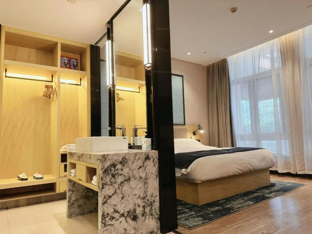 Bed in Echarm Hotel Hefei South Railway Station Qiupuhe Road Metro Station