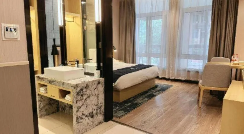 Bed in Echarm Hotel Hefei South Railway Station Qiupuhe Road Metro Station