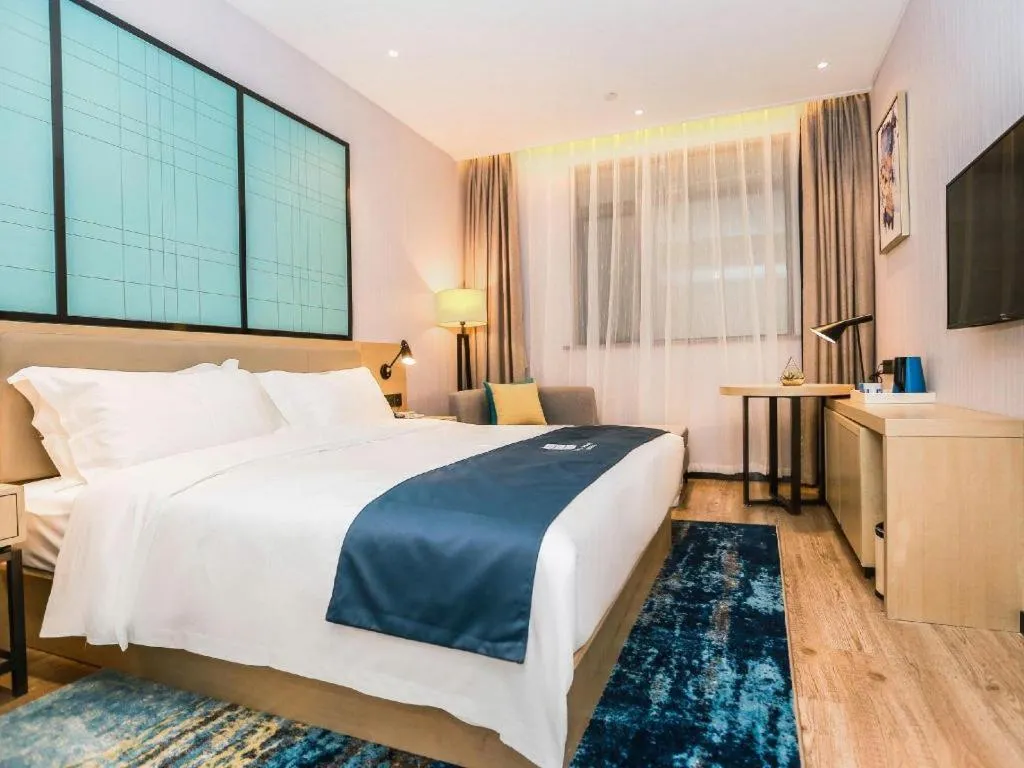 Bed in Echarm Hotel Hefei South Railway Station Qiupuhe Road Metro Station