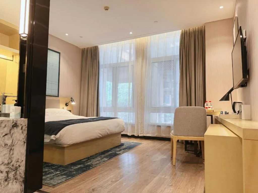 Bed in Echarm Hotel Hefei South Railway Station Qiupuhe Road Metro Station