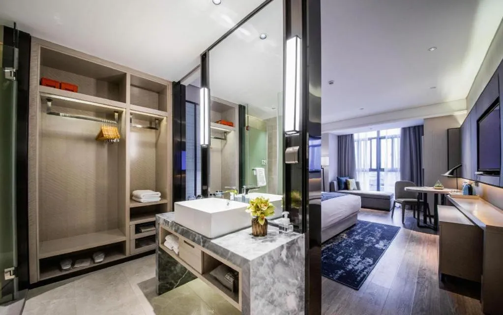 Bed in Echarm Hotel Hefei South Railway Station Qiupuhe Road Metro Station