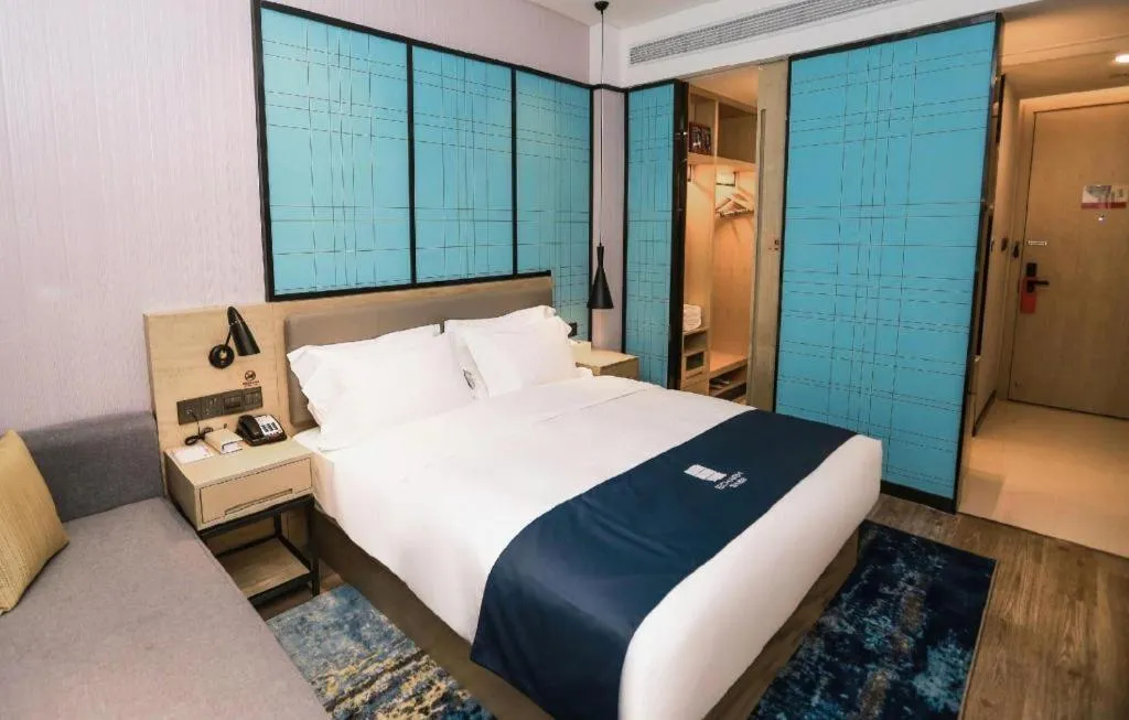 Bed in Echarm Hotel Hefei South Railway Station Qiupuhe Road Metro Station