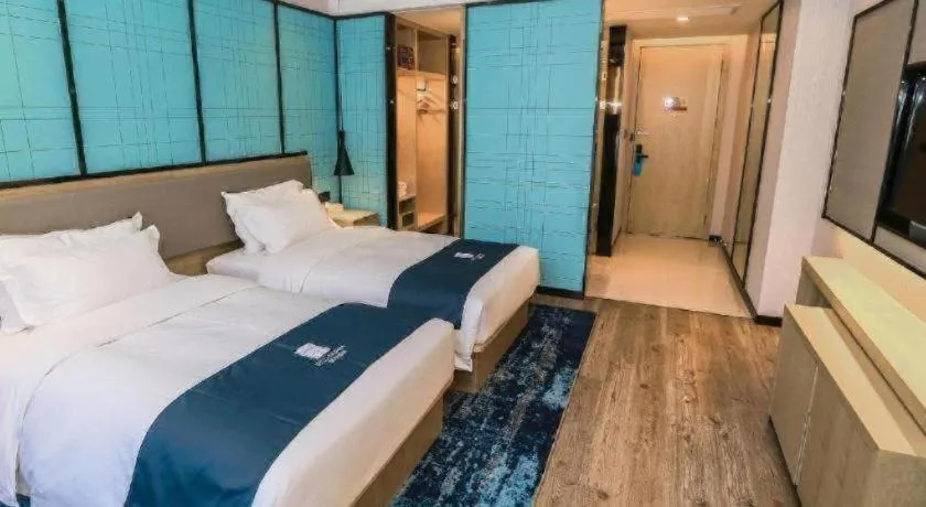 Bed in Echarm Hotel Hefei South Railway Station Qiupuhe Road Metro Station