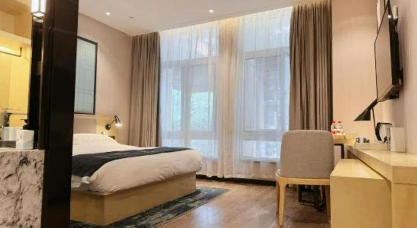 Bed in Echarm Hotel Hefei South Railway Station Qiupuhe Road Metro Station