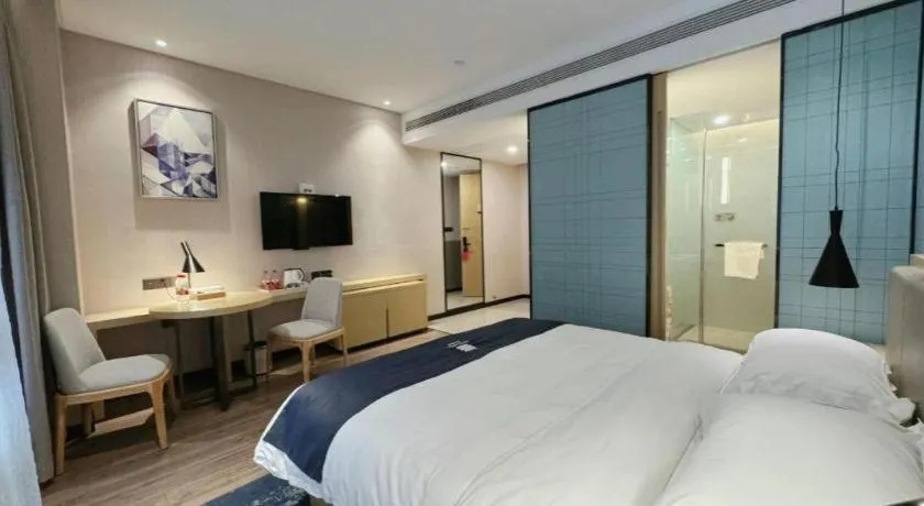 Bed in Echarm Hotel Hefei South Railway Station Qiupuhe Road Metro Station