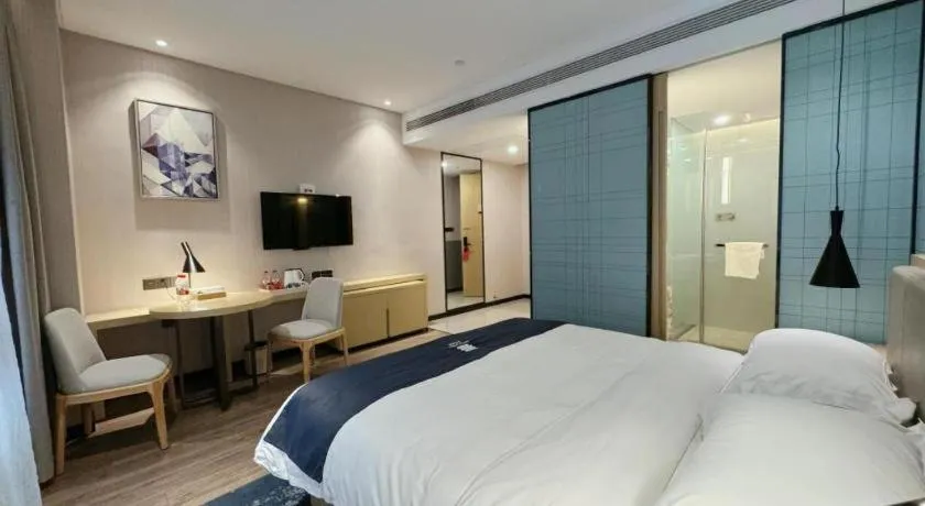 Bed in Echarm Hotel Hefei South Railway Station Qiupuhe Road Metro Station