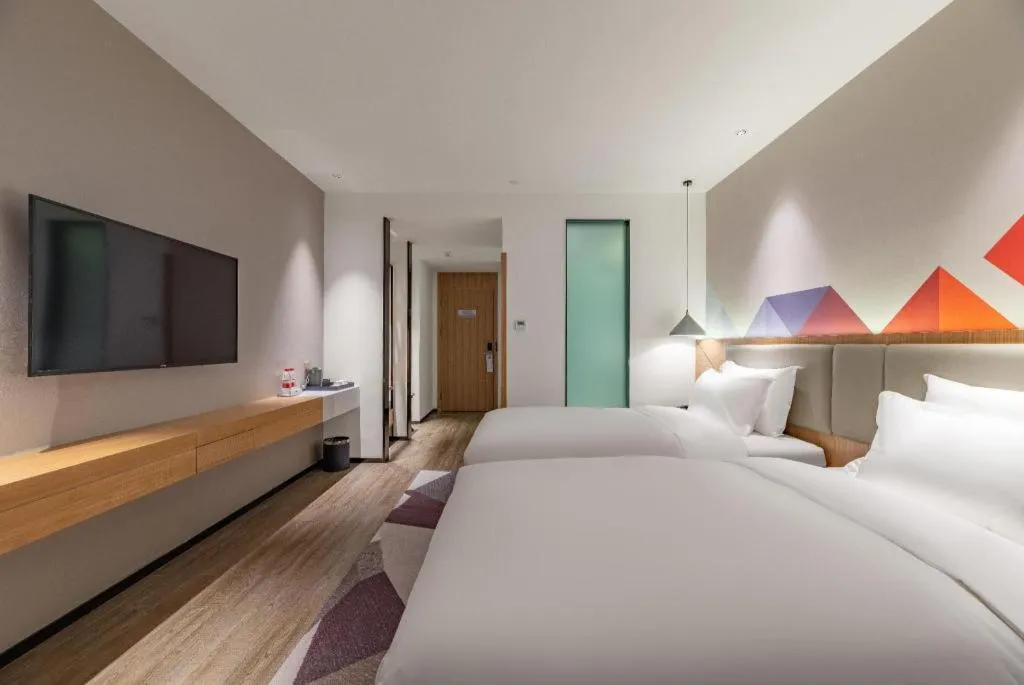 Bed in Borrman Hotel Jining Rencheng District Government Zhongde Plaza