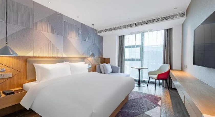 Bed in Borrman Hotel Jining Rencheng District Government Zhongde Plaza