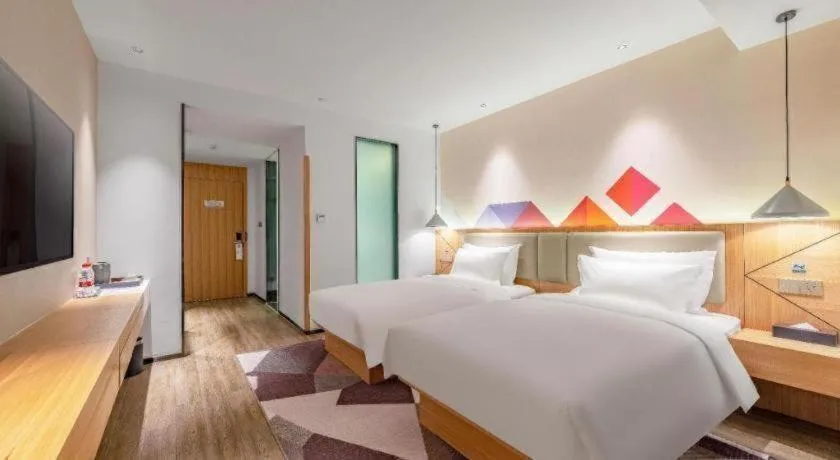 Bed in Borrman Hotel Jining Rencheng District Government Zhongde Plaza