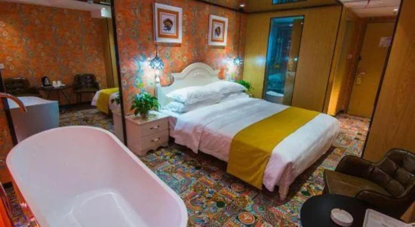 Bed in Echarm Hotel Hefei West Qilitang Metro Station