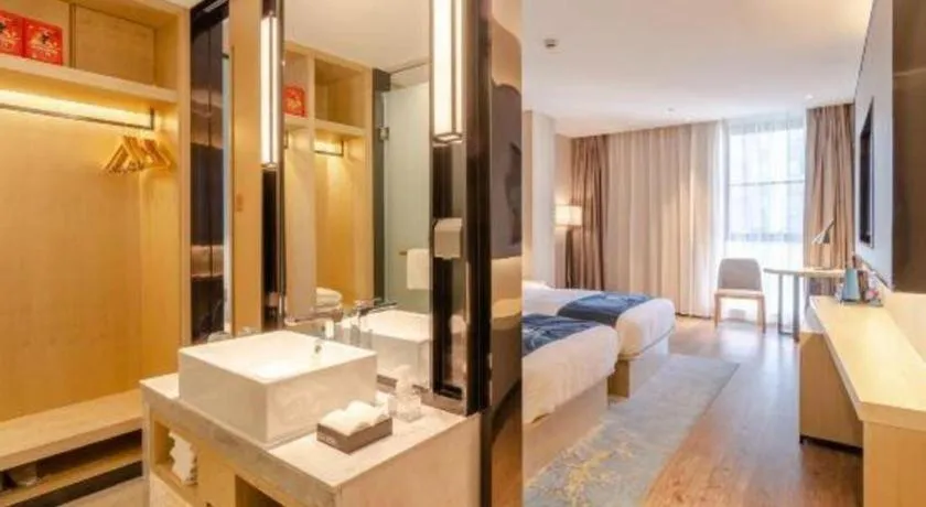 Bed in Echarm Hotel Hefei West Qilitang Metro Station