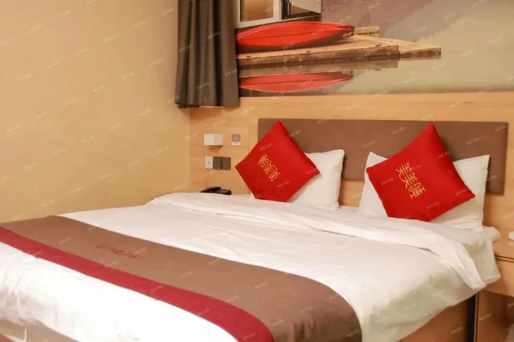 Bed in Thank Inn Hotel Inner Mongolia Baotou Donghe Haode Trade Plaza Bed in Thank Inn Hotel Inner Mongolia Baotou Donghe Haode Trade Plaza