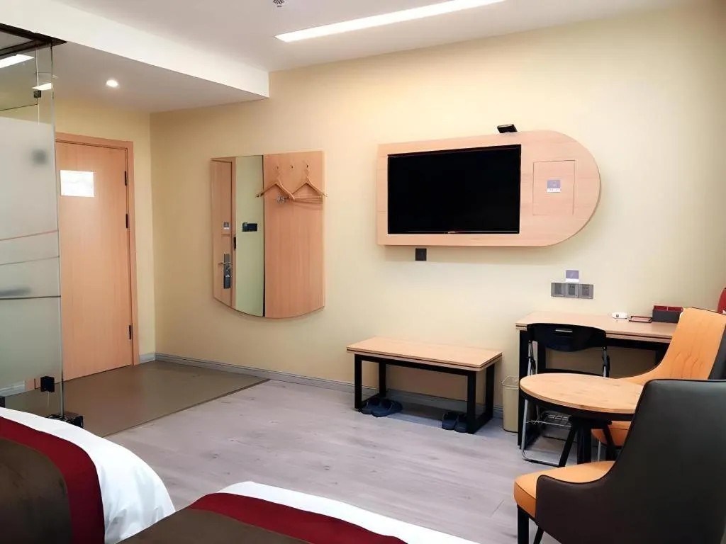 Bed in Thank Inn Hotel Inner Mongolia Baotou Donghe Haode Trade Plaza