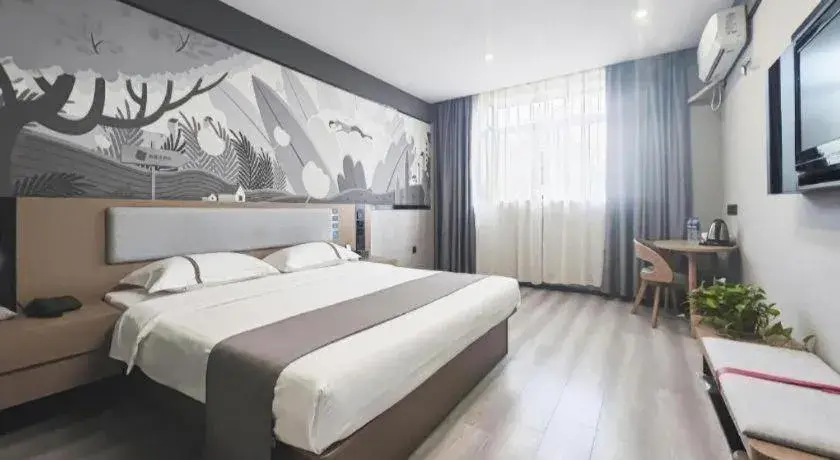 Bed in Thank Inn Hotel Anqing Guangcai Big Market Passenger Center Bed in Thank Inn Hotel Anqing Guangcai Big Market Passenger Center