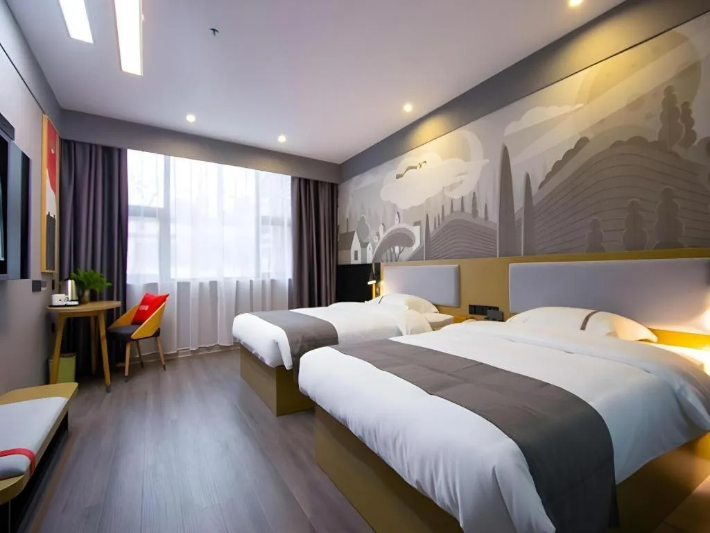 Bed in Thank Inn Hotel Guangxi Hechi Yizhou Sankeshu