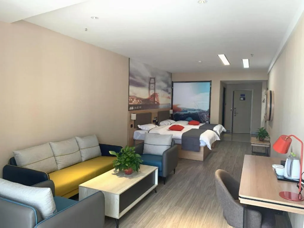 Bed in Thank Inn Hotel Shandong Heze Mudan District Bayi Road Pedestrian Street