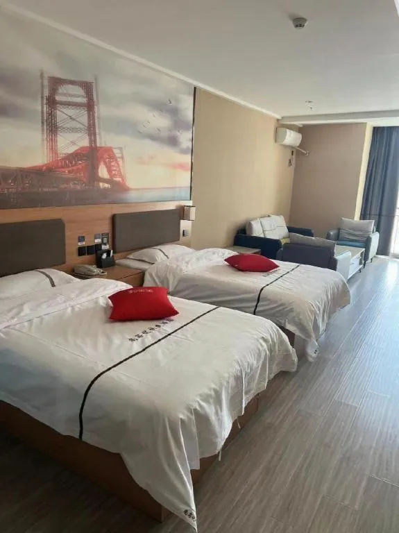 Bed in Thank Inn Hotel Shandong Heze Mudan District Bayi Road Pedestrian Street