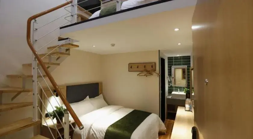 Bed in Green Tree Inn Express Beijing Xicheng District Dazhalan Bed in Green Tree Inn Express Beijing Xicheng District Dazhalan