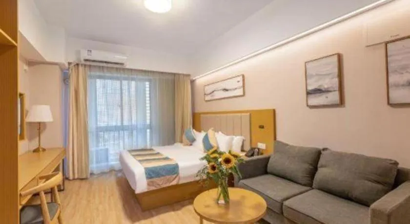 Bed in VX Hotel Wuxi Xinwu District Executive Center Wanda Plaza