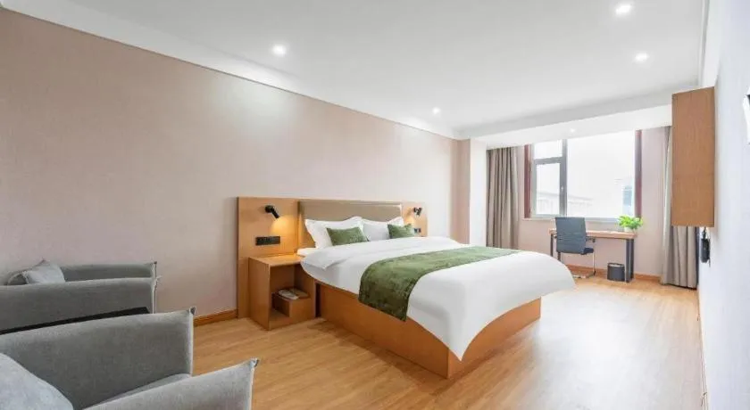 Bed in Green Tree Inn Express Weifang Zhucheng Longyuan Shangcheng