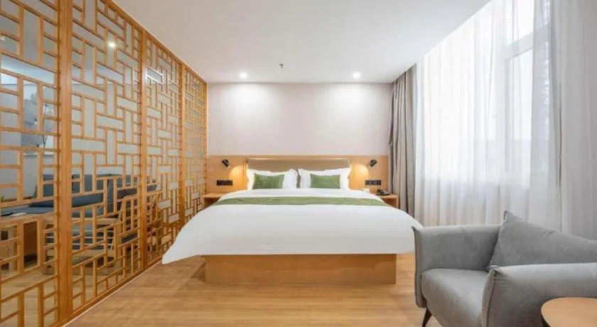 Bed in Green Tree Inn Express Weifang Zhucheng Longyuan Shangcheng