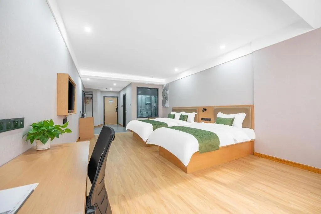 Bed in Green Tree Inn Express Weifang Zhucheng Longyuan Shangcheng