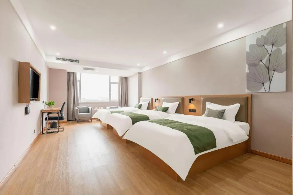 Bed in Green Tree Inn Express Weifang Zhucheng Longyuan Shangcheng
