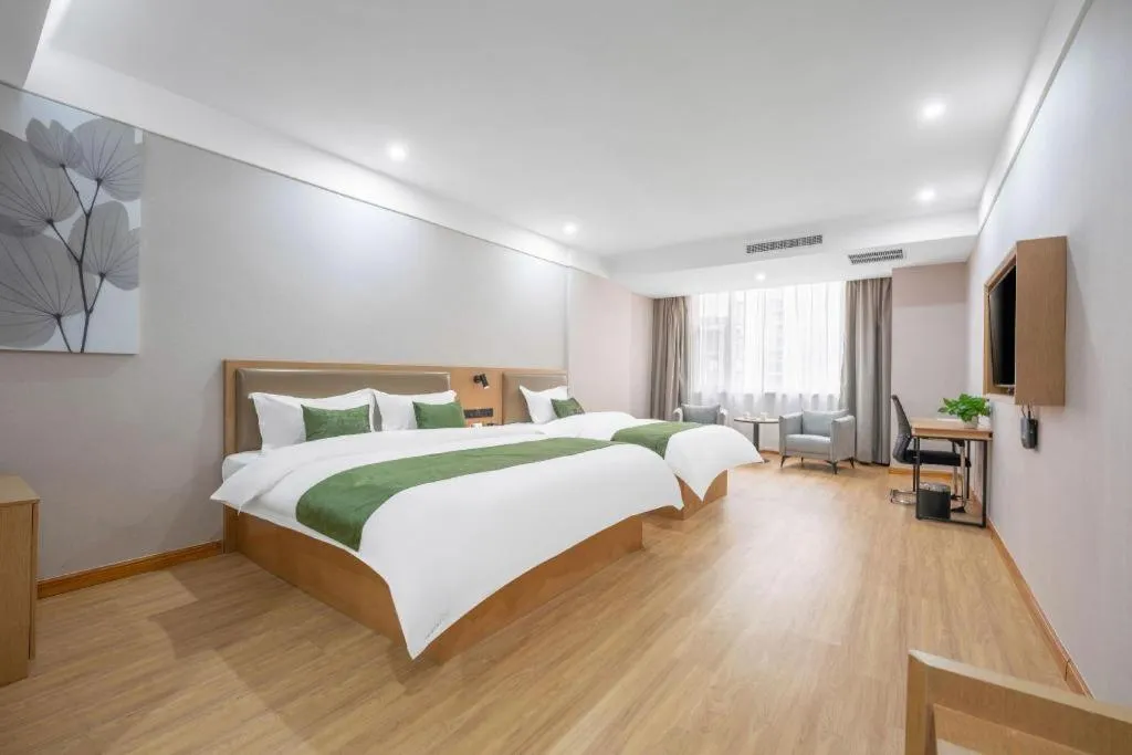 Bed in Green Tree Inn Express Weifang Zhucheng Longyuan Shangcheng