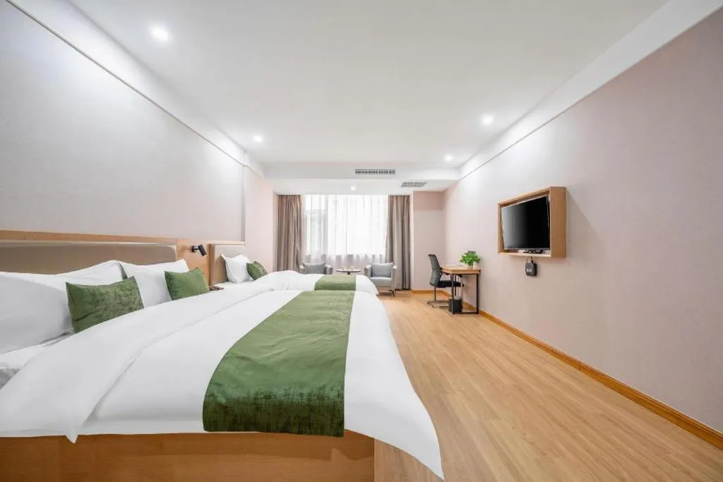 Bed in Green Tree Inn Express Weifang Zhucheng Longyuan Shangcheng
