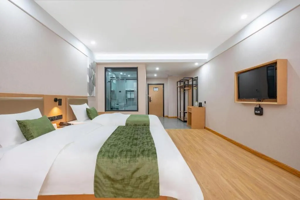 Bed in Green Tree Inn Express Weifang Zhucheng Longyuan Shangcheng