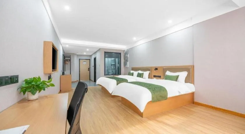 Bed in Green Tree Inn Express Weifang Zhucheng Longyuan Shangcheng