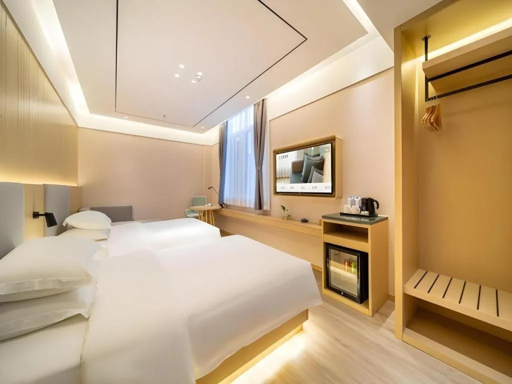 Bed in Deep Sleep Hotel Xuzhou High-Speed Railway Station East Square Oubeisha