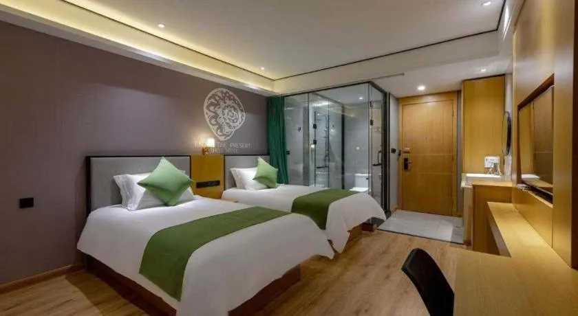 Bed in Shell Hotel Anhui Huaibei Railway Station Huiyuan Road