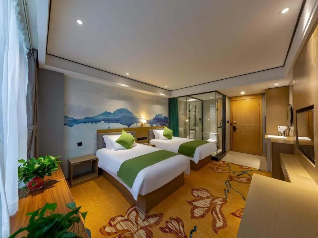 Bed in Shell Hotel Anhui Huaibei Railway Station Huiyuan Road