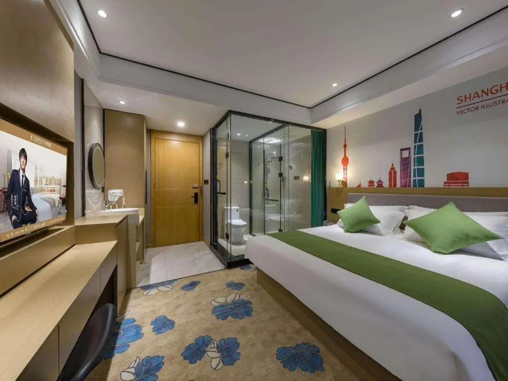 Bed in Shell Hotel Anhui Huaibei Railway Station Huiyuan Road