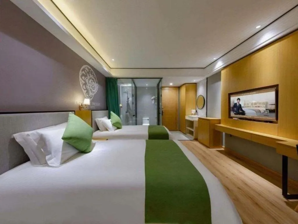 Bed in Shell Hotel Anhui Huaibei Railway Station Huiyuan Road