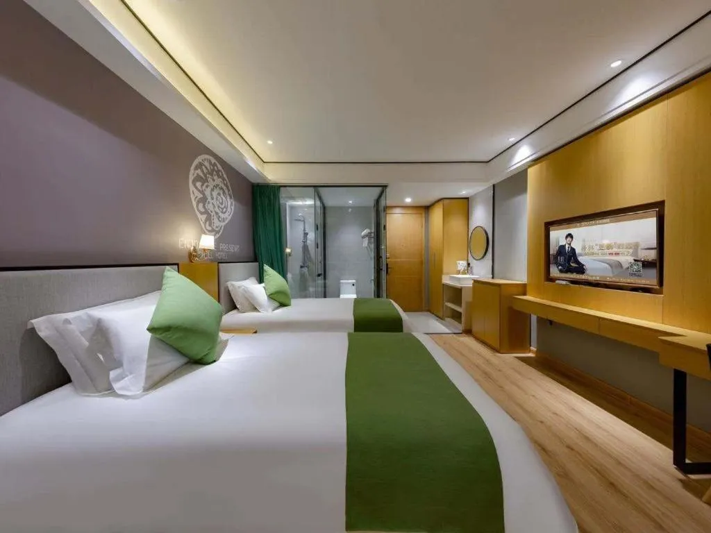 Bed in Shell Hotel Anhui Huaibei Railway Station Huiyuan Road