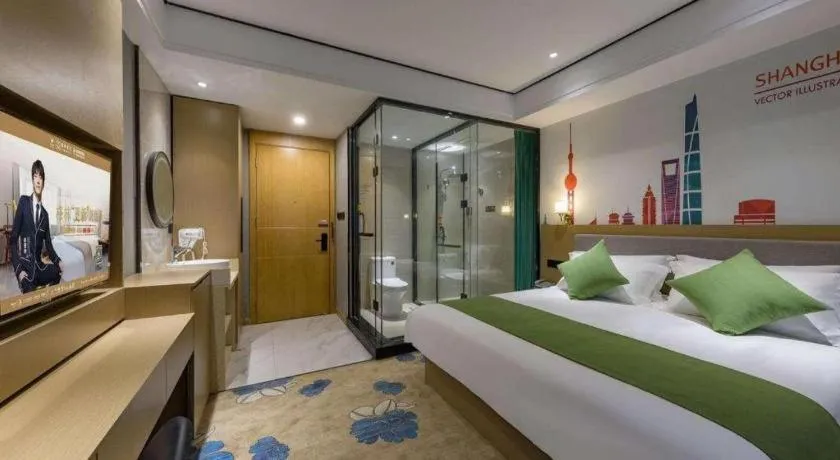 Bed in Shell Hotel Anhui Huaibei Railway Station Huiyuan Road