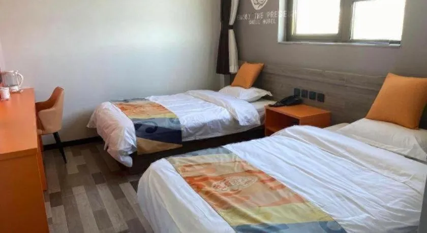 Bed in Shell Hotel Beijing Miyun District Shuiku Yangguang