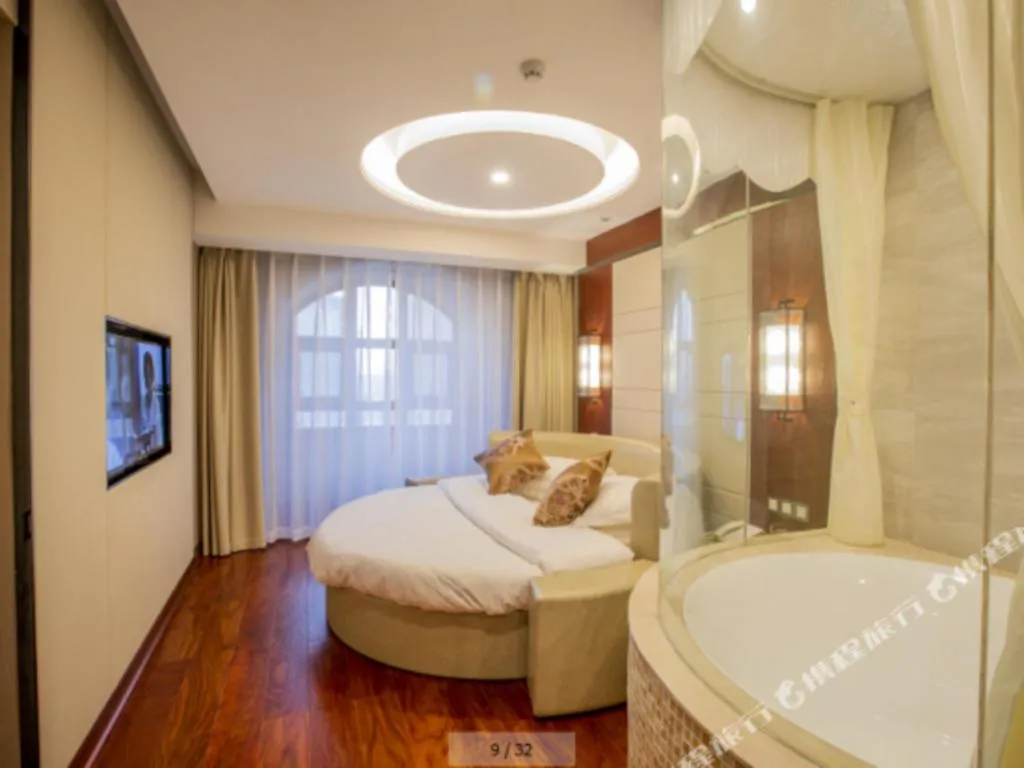 Bed in GreenTree Eastern Hotel Linyi Linshu County Aegean Sea