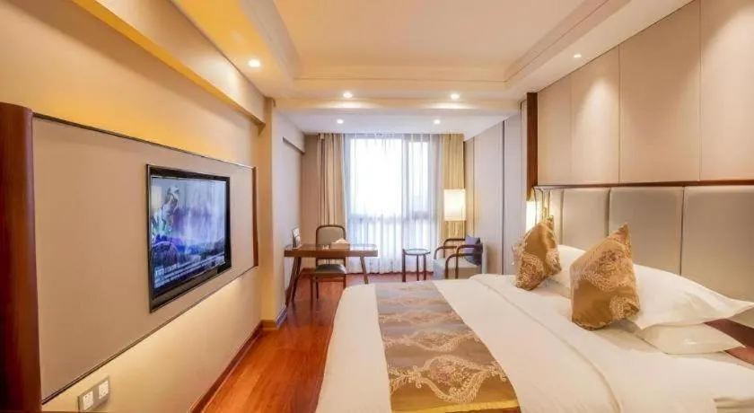 Bed in GreenTree Eastern Hotel Linyi Linshu County Aegean Sea